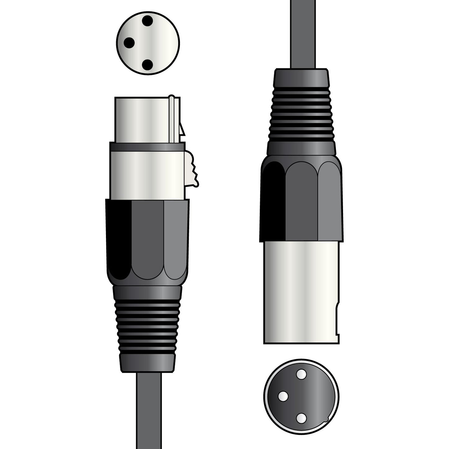 QTX Essential Microphone Leads XLR Female - XLR Male