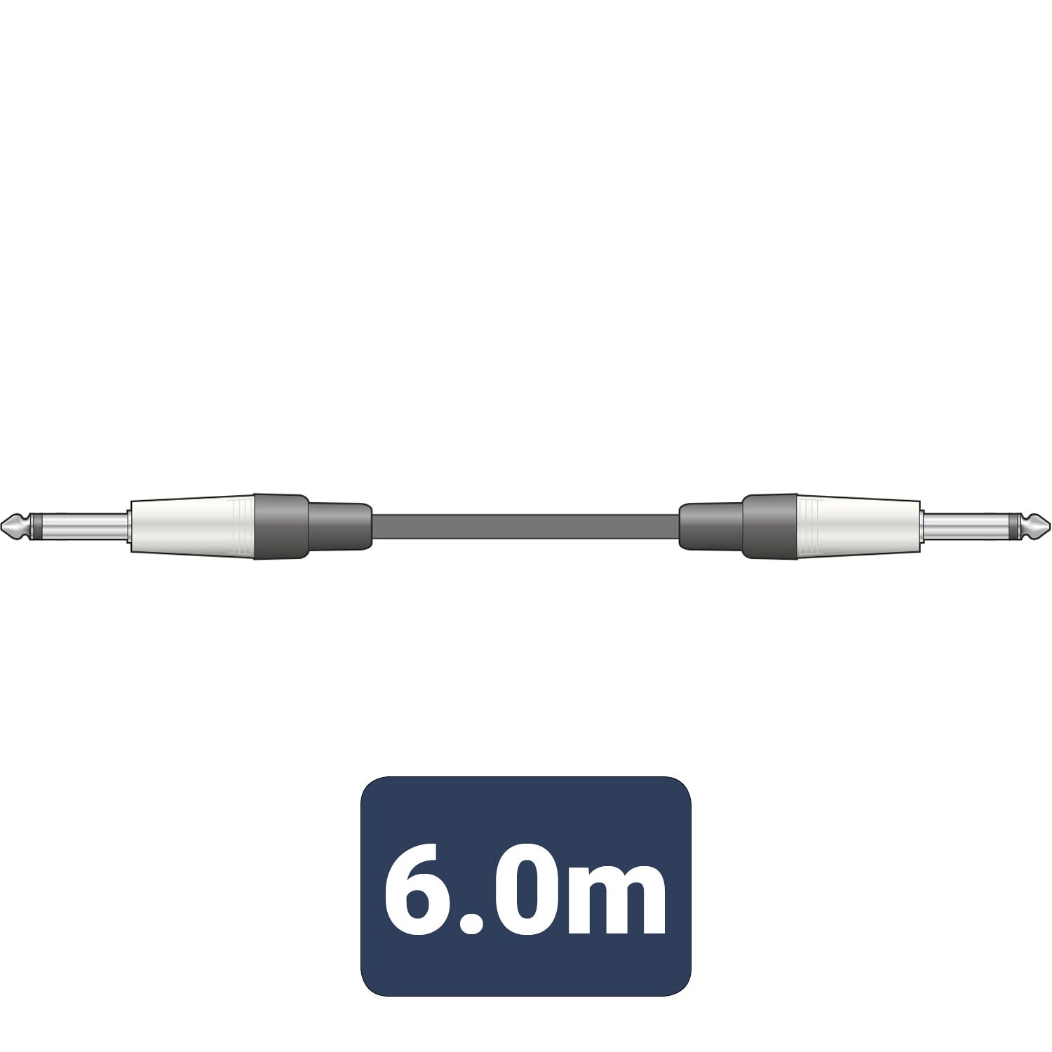 QTX Essential Guitar Leads 6.3mm Mono Jack Plug - 6.3mm Mono Jack Plug