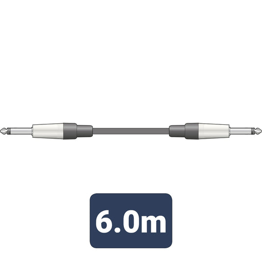QTX Essential Guitar Leads 6.3mm Mono Jack Plug - 6.3mm Mono Jack Plug