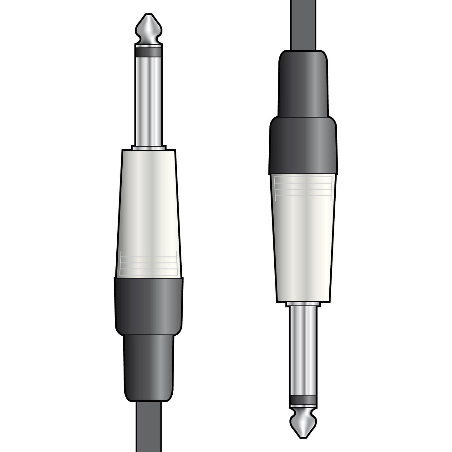 QTX Essential Guitar Leads 6.3mm Mono Jack Plug - 6.3mm Mono Jack Plug