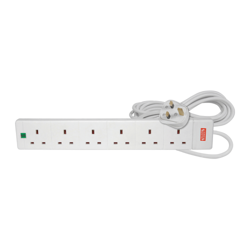 6 Gang Extension Leads with Surge Protection