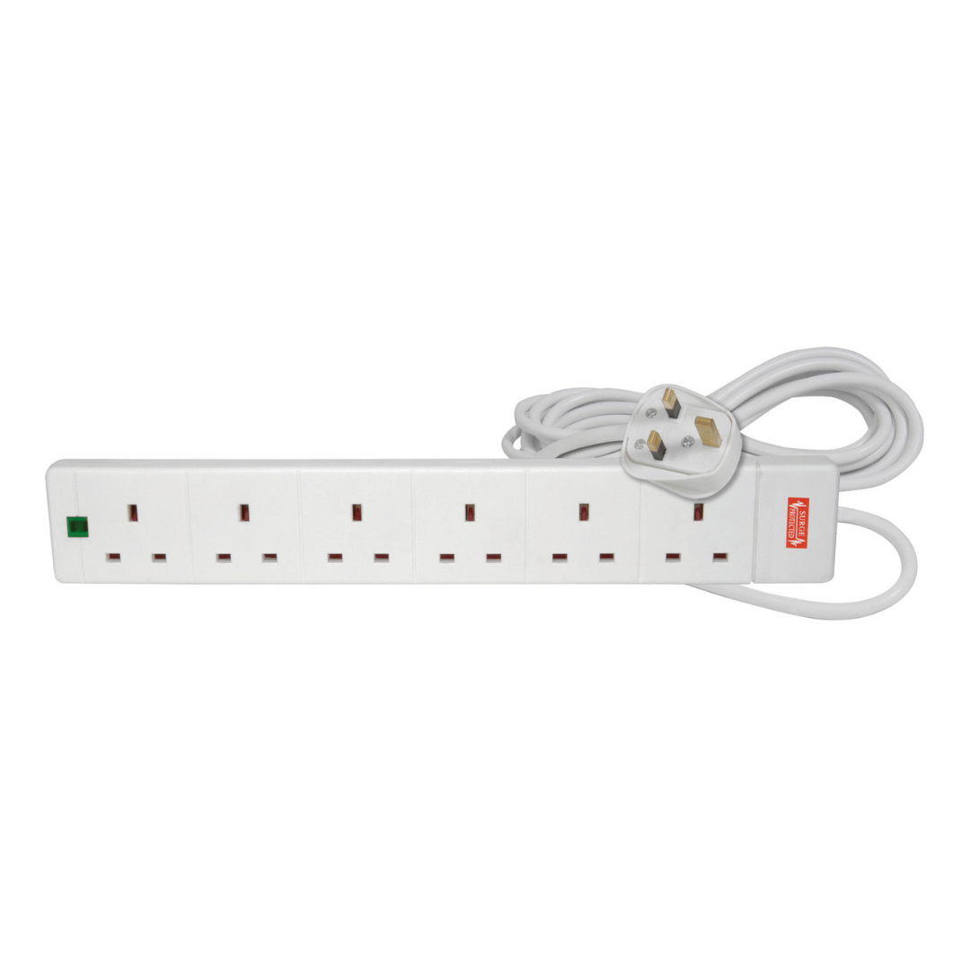 6 Gang Extension Leads with Surge Protection