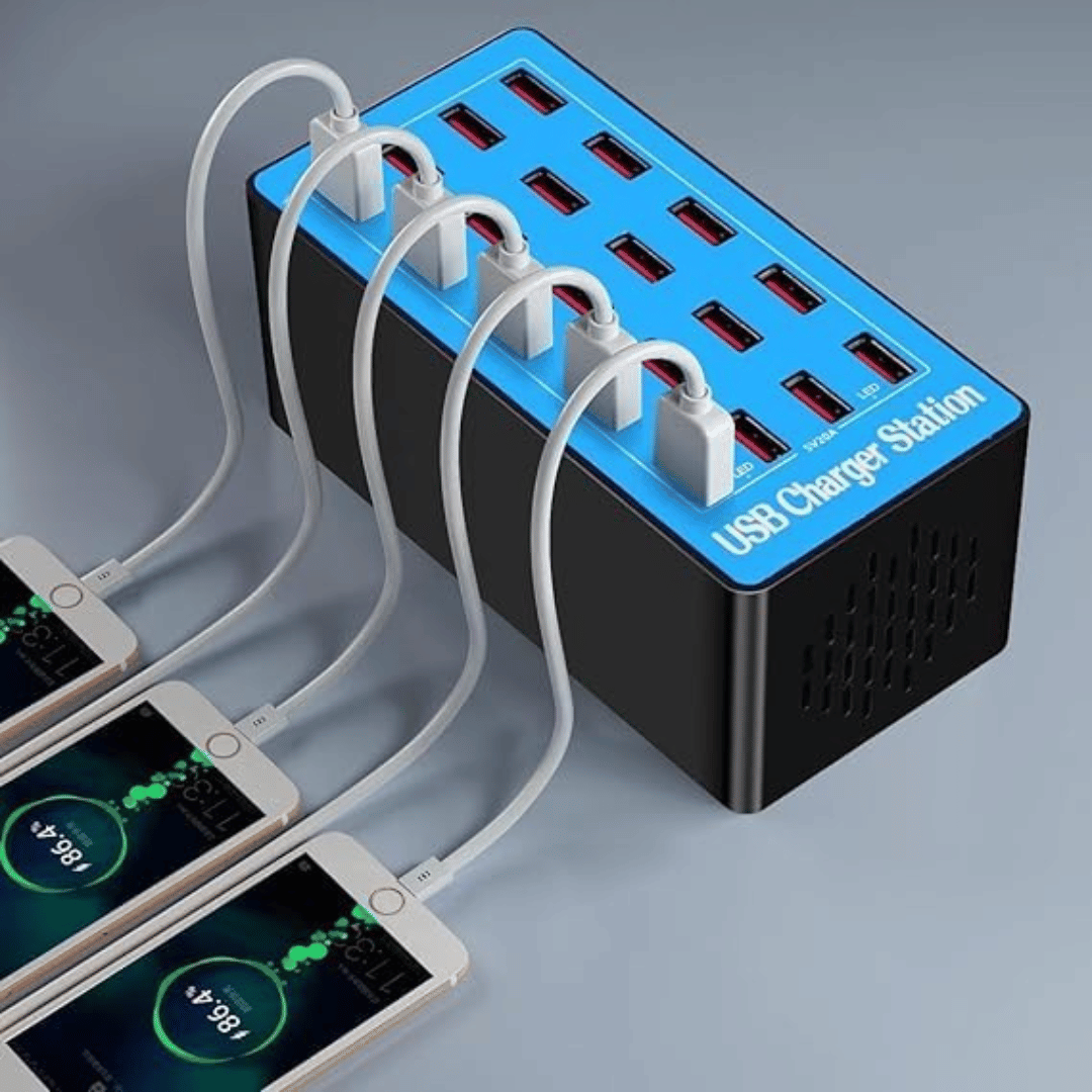 Blue USB Charger Station