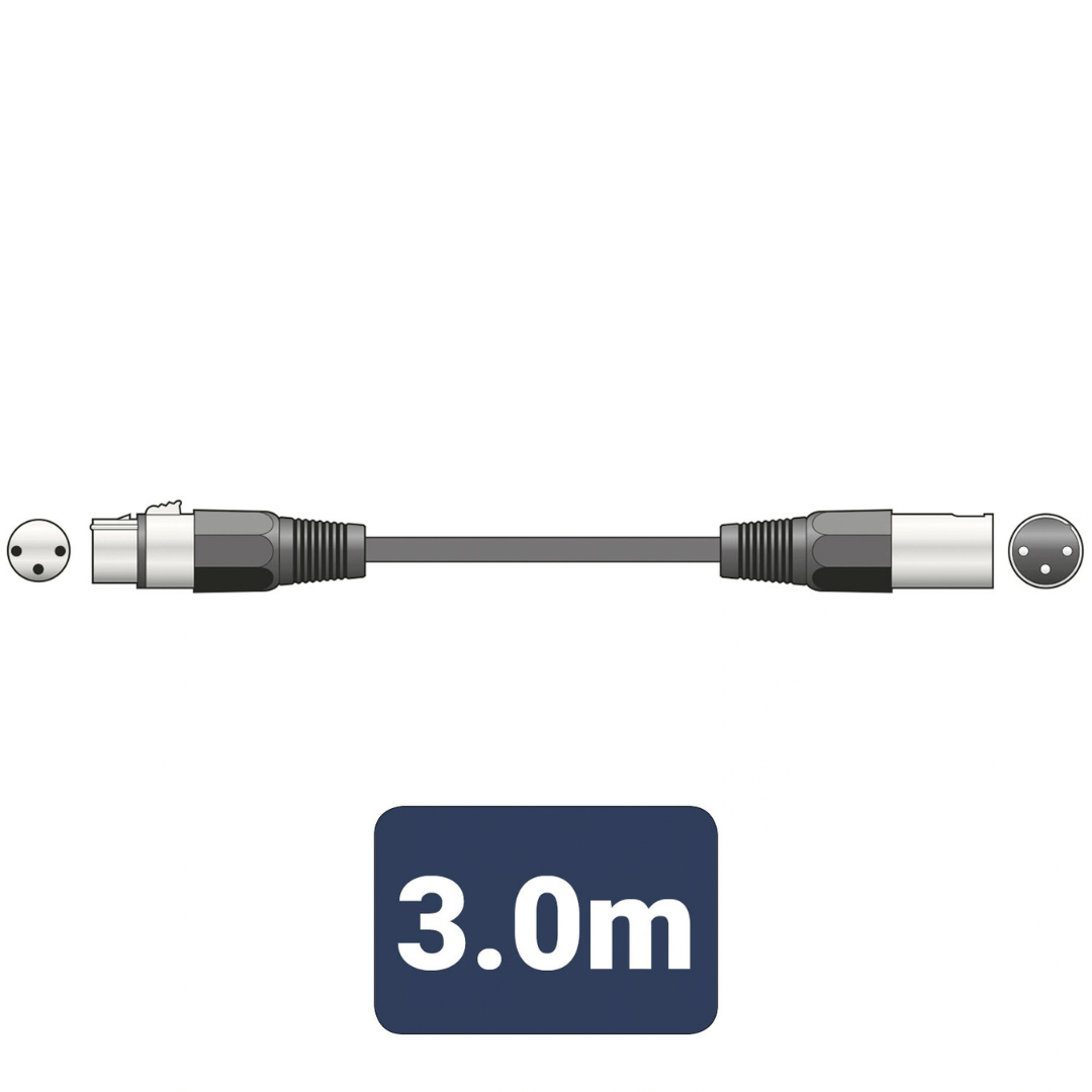 QTX Essential Microphone Leads XLR Female - XLR Male