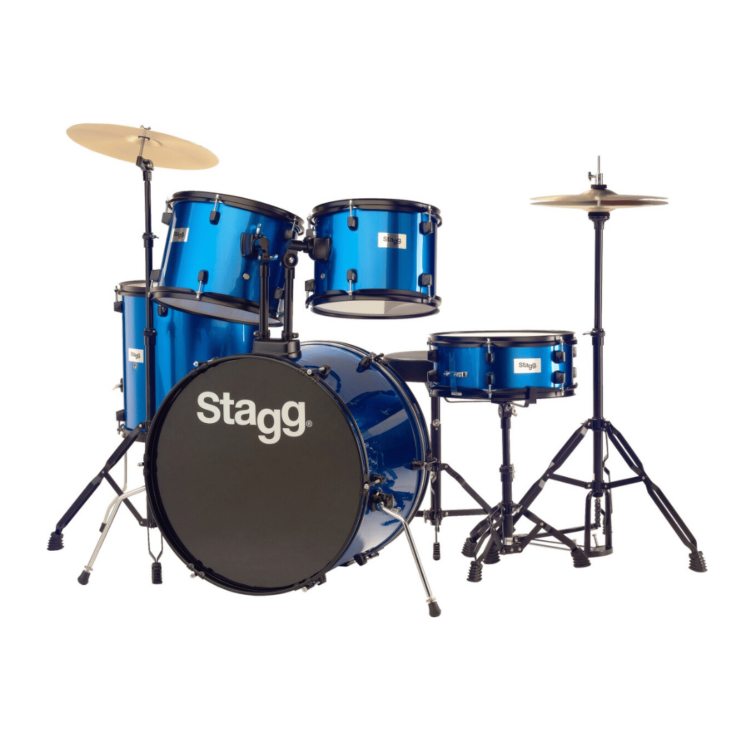 Stagg TIM122B BL – 5-Piece Standard Acoustic Drum Kit (Blue)