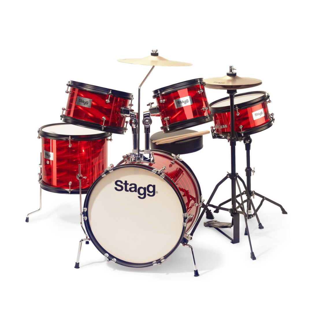 Stagg TIM JR 5/16B RD – 5-Piece Junior Drum Set (Red)