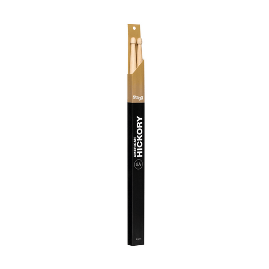 Stagg SHV5A Drumsticks – 5A Hickory with Wooden Tips